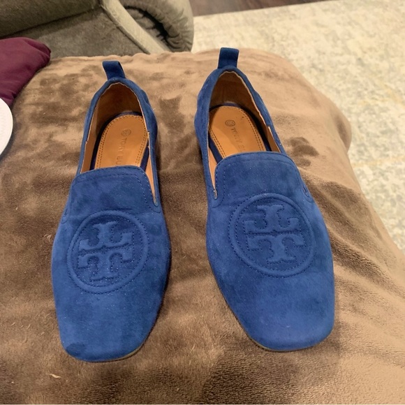 Tory Burch Blue Suede Loafers - Picture 10 of 13